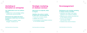 Workshop et formation en entreprise Stratégie marketing et réseaux
