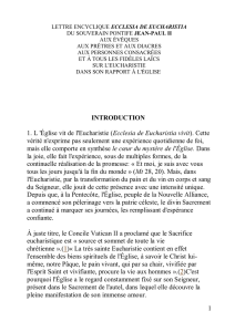 lettre encyclique ecclesia de eucharistia
