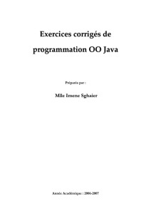 Exercices corrigés de programmation OO Java