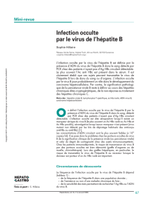Infection occulte par le virus de l`hépatite B