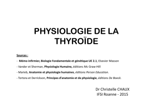 physiologie de la thyroïde - Centre Hospitalier de Roanne