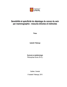 Sensibilité et spécificité du dépistage du cancer du sein par