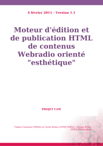 Moteur d`édition et de publication HTML de contenus Webradio