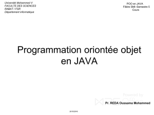 Programmation oriontée objet en JAVA