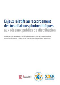 Enjeux relatifs au raccordement des installations photovoltaïques