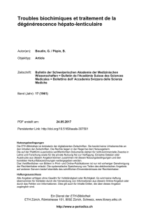 Troubles biochimiques et traitement de la dégénérescence hépato