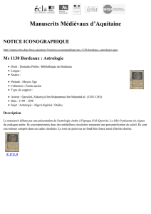 Ms 1130 Bordeaux : Astrologie - L`occitan dans les manuscrits