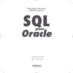 Christian Soutou Olivier Teste SQL pour Oracle