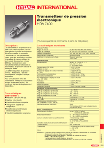 Transmetteur de pression électronique HDA 7400