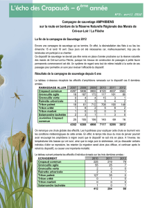 L`écho des Crapauds – 6 année - CPIE Vallées de la Sarthe et du Loir
