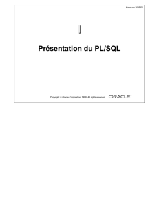 Présentation du PL/SQL