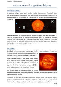 Astronomie – Le système Solaire