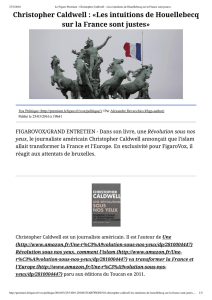 Christopher Caldwell : «Les intuitions de Houellebecq sur - ac