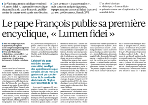 LA CROIX 8 07 2013 LE PAPE FRANCOIS PUBLIE SA - Mdf-Bob