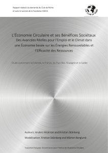 L`économie circulaire et ses bénéfices sociétaux