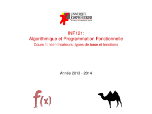 Algorithmique et Programmation Fonctionnelle - Cours 1