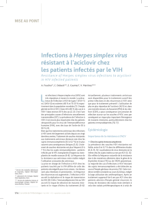 Infections à Herpès simplex virus résistant à l`aciclovir chez les