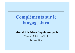 Compléments sur le langage Java