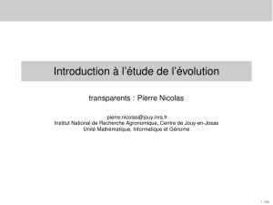 Introduction à l`étude de l`évolution