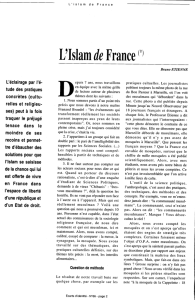 L`Islam de France - Association des Revues Plurielles