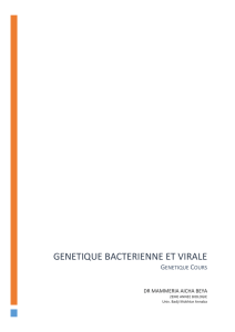 Génetique bacterienne et virale - Plateforme de Formation E