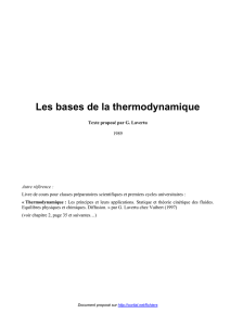 Les bases de la thermodynamique