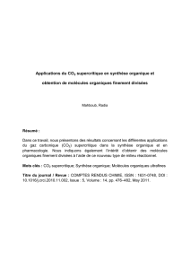 Applications du CO2 supercritique en synthèse organique et