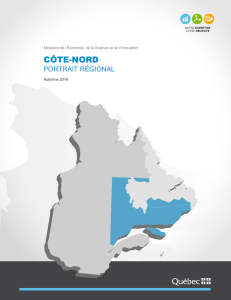Portrait régional de la Côte-Nord - Ministère de l`Économie, de la