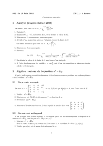 1 Analyse (d`après Edhec 2008) 2 Algèbre : autour de l`équation u4