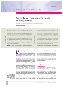 surveillance immune antitumorale et échappement