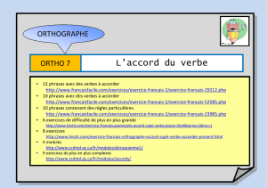 l`accord du verbe