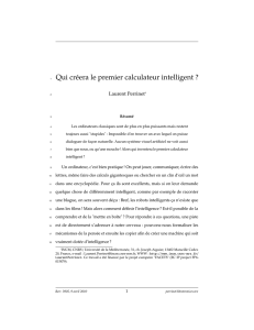Qui cr&eacute;era le premier calculateur intelligent