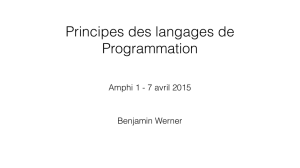 Principes des langages de Programmation