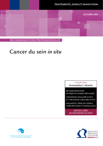 Recommandations professionnelles Cancer du Sein in situ