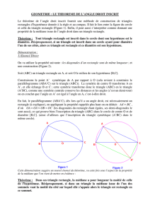 GEOMETRIE : LE THEOREME DE L`ANGLE