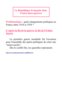 quels changements politiques en France entre 1918 et 1939