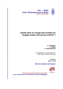 Quelle prise en charge des troubles du langage auprès des