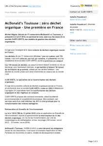 Pressking - McDonald`s Toulouse : zéro déchet organique