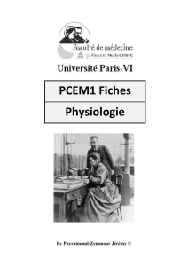 PCEM1 Fiches Physiologie
