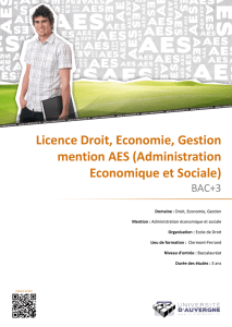 Licence Droit, Economie, Gestion mention AES