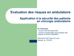 Evaluation des risques en ambulatoire - FHF-PL