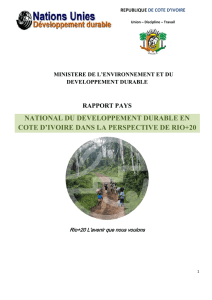 national du developpement durable en cote d`ivoire dans la