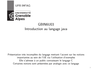 GBIN6U03 Introduction au langage java