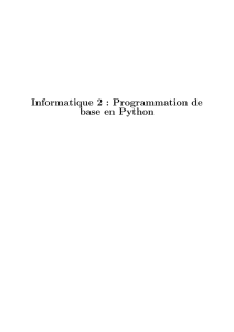 Informatique 2 : Programmation de base en Python