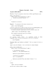 Master bio-info : Java Année 2013-2014 TP1