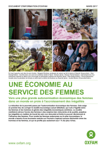 Une économie au service des femmes : Vers une plus grande