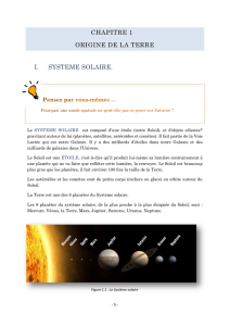 chapitre 1 origine de la terre i. systeme solaire.