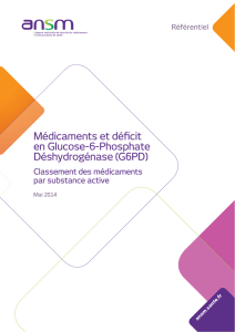 Médicaments et déficit en Glucose-6