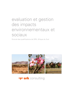 evaluation et gestion des impacts environnementaux et sociaux