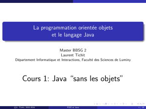 La programmation orientée objets et le langage Java